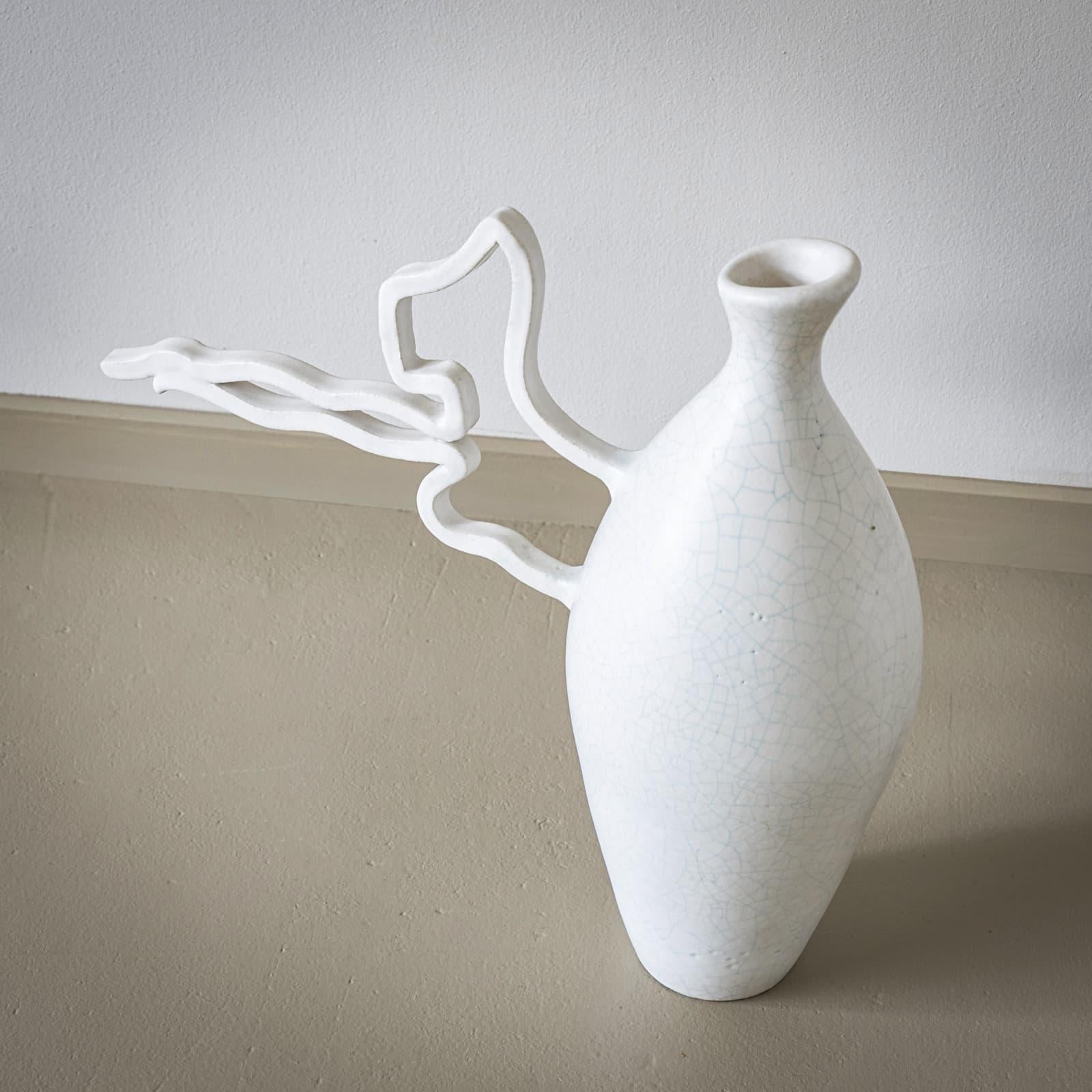 XXIe siècle et contemporain Vase en céramique blanche du 21e siècle par Poemu, France en vente