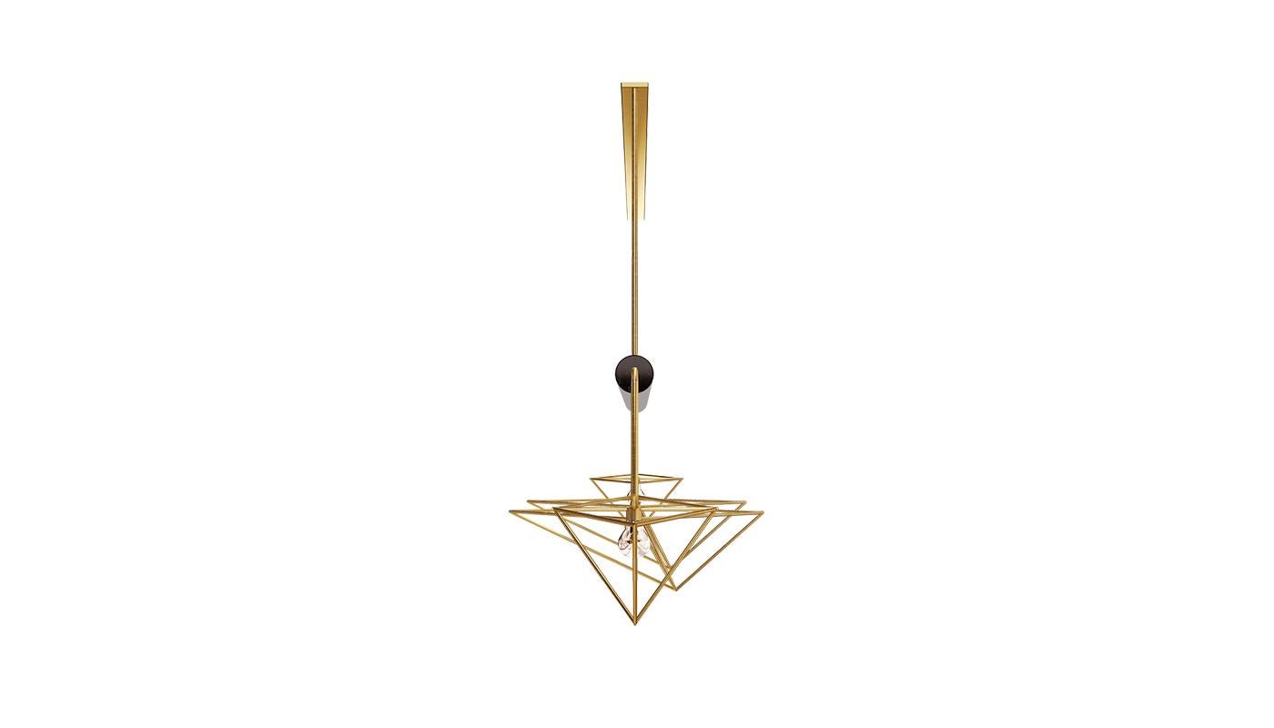 Brushed 21st Century White House Suspension Lamp Marquina Marble For Sale