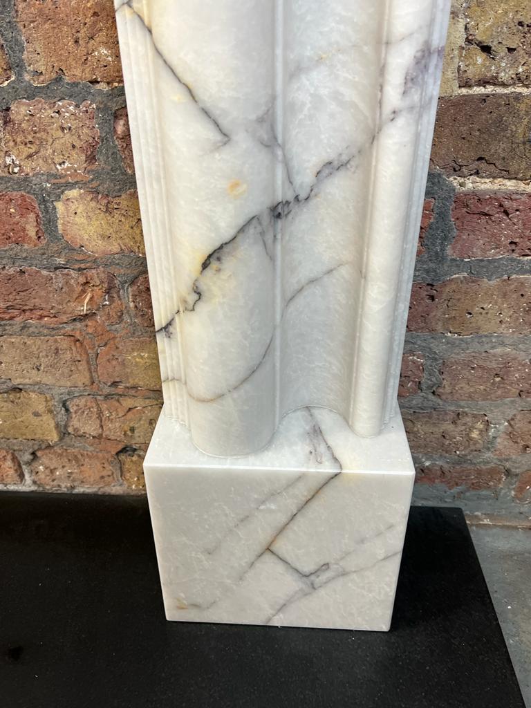 Georgian 21st Century White Marble Breche Bolection Fireplace For Sale