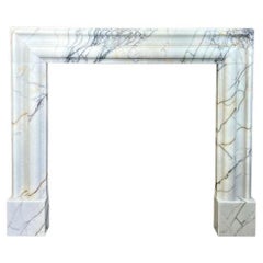 21st Century White Marble Breche Bolection & Nero Marquina Marble Fireplaces