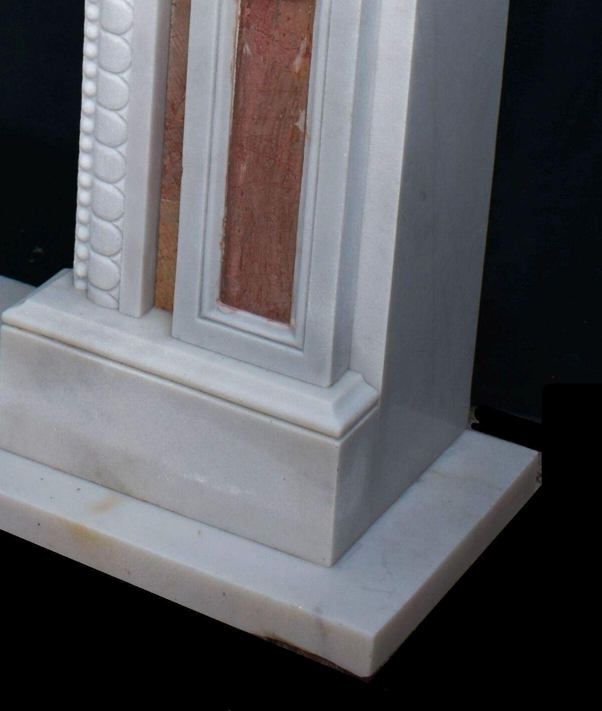 Neoclassical Revival 21st Century White Marble Fireplace Surround For Sale