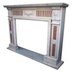 21st Century White Marble Fireplace Surround