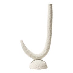 21st Century White Matt Candlestick by Ceramica Gatti, designer A. Anastasio