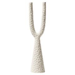 21st Century White Matt Candlestick by Ceramica Gatti, designer A. Anastasio