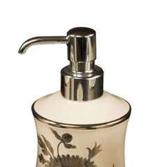 21st Century white porcelain and decorated porcelain liquid soap dispenser