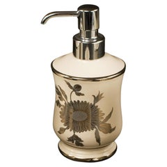 21st Century white porcelain  and decorated porcelain liquid soap dispenser