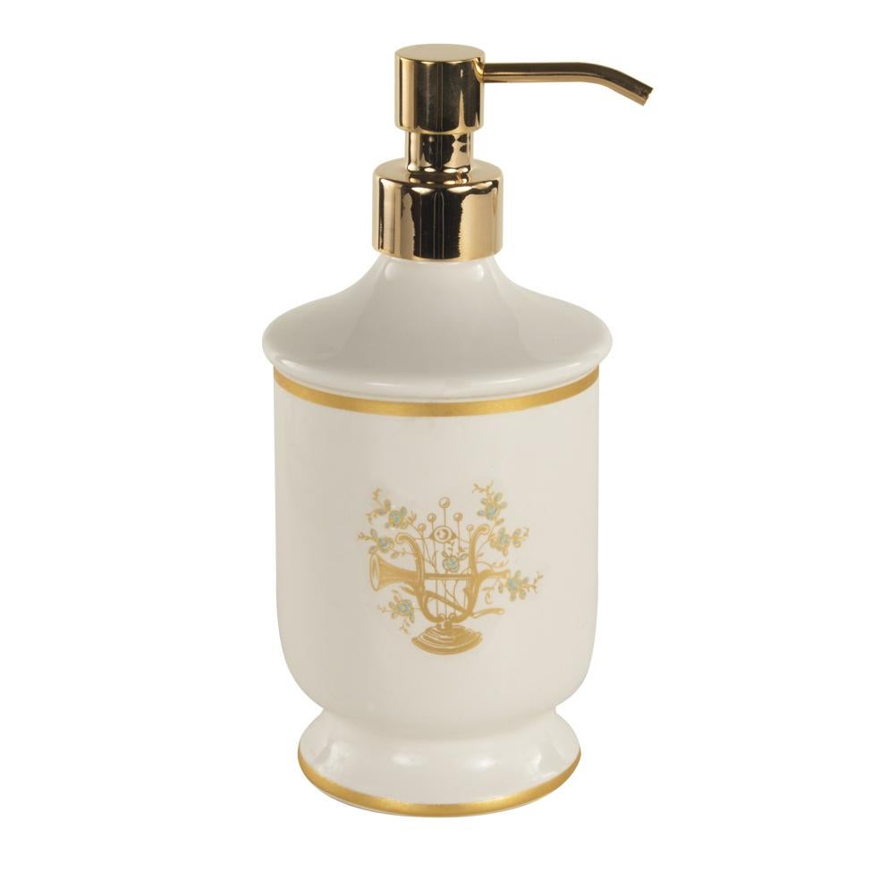 Porte-savon en porcelaine blanche décorée du 21e siècle. Ce porte-savon est à la fois simple et élégant. Il est possible de combiner ce porte-savon avec son distributeur, son verre et son plateau. 
Chaque objet est fabriqué à la main et le soin
