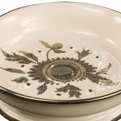 21st Century white porcelain  and decorated porcelain soap dish