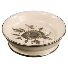 21st Century white porcelain  and decorated porcelain soap dish