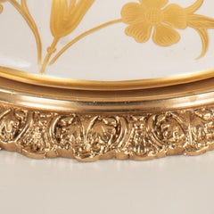 21st Century, white porcelain with pure gold decora and Golden Bronze bowl