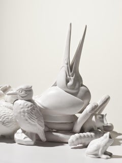 Sculpture blanche du 21e siècle en céramique Gatti, designer A. Anastasio