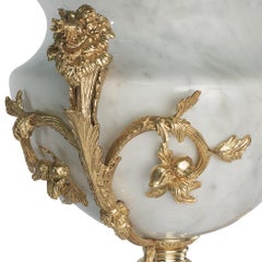 21st Century White Veined Marble and Golden Bronze Bowl