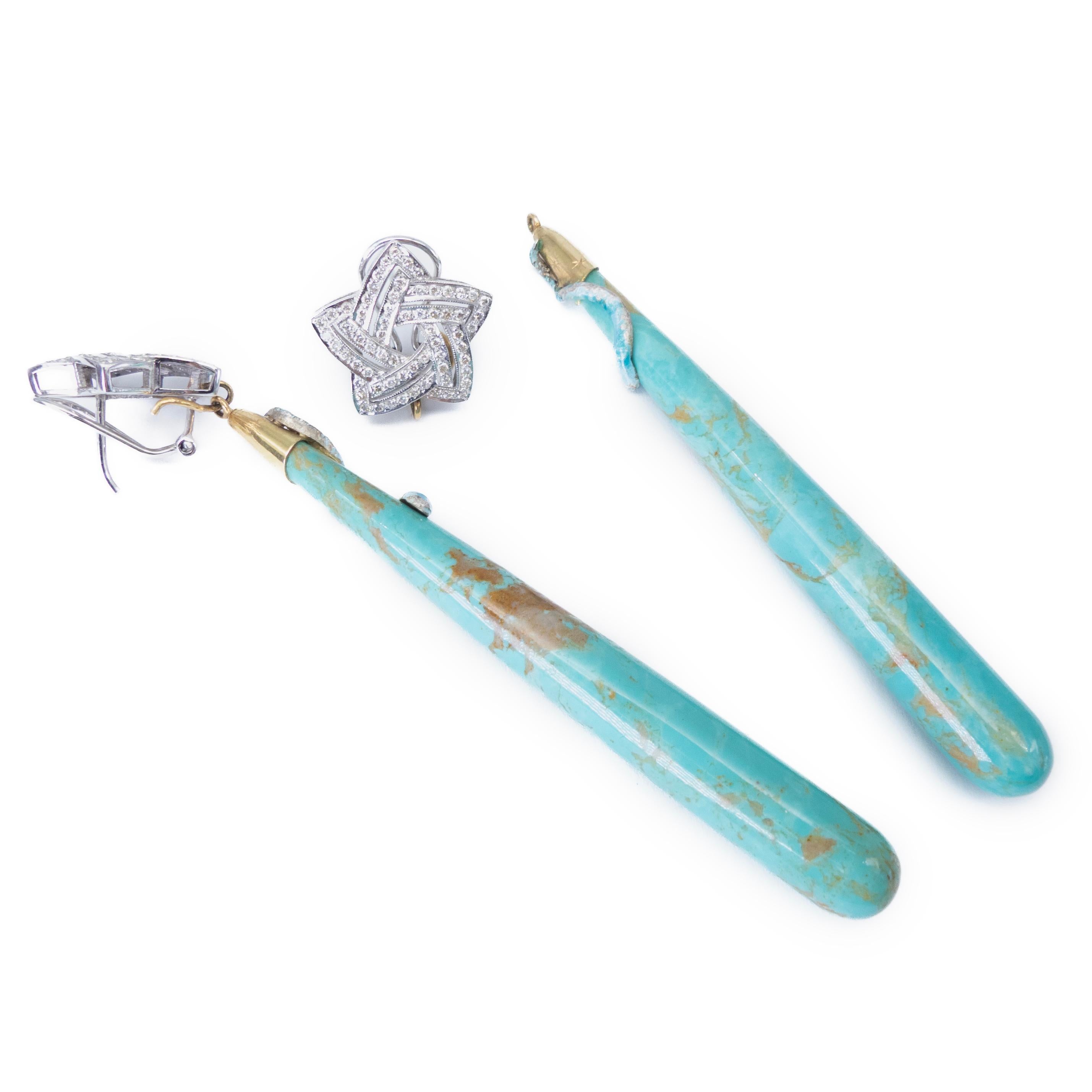 21° secolo Oro Giallo Bianco Blu Turchese Stella Diamanti Smalto Argento Serpenti in vendita 1