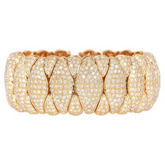 21st Century  Wide 27.0cts Diamond 18K Wide Cuff Bangle 