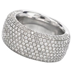 21st Century Wide Pave Round Diamond Cluster 18 Karat Gold Band Ring