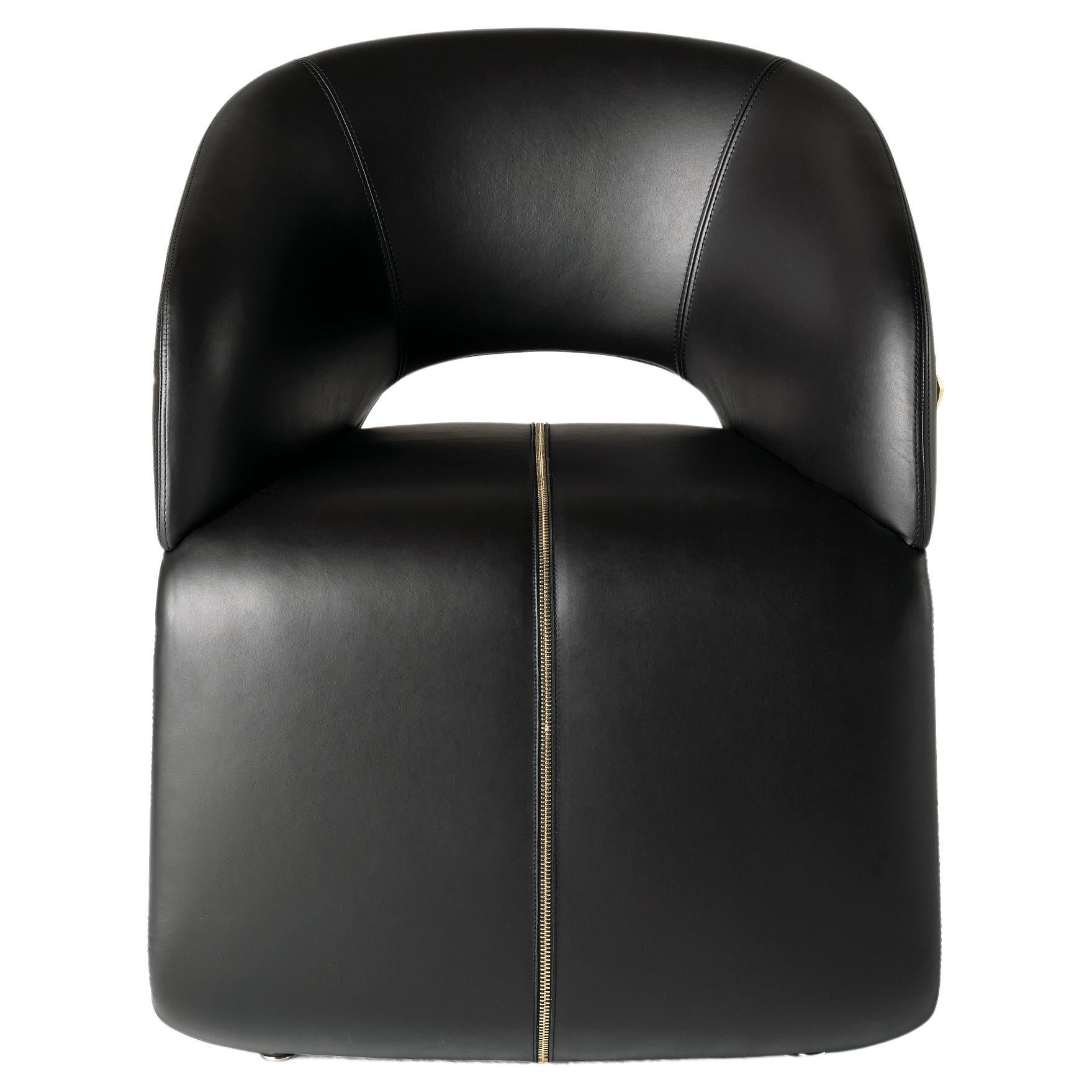 21st Century Wild Armchair in Black Leather by Roberto Cavalli Home Interiors
