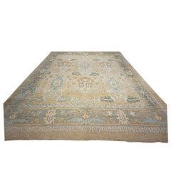 21st Century William Morris Donegal Carpet 11x15 Tan, Light Blue and Orange Rug