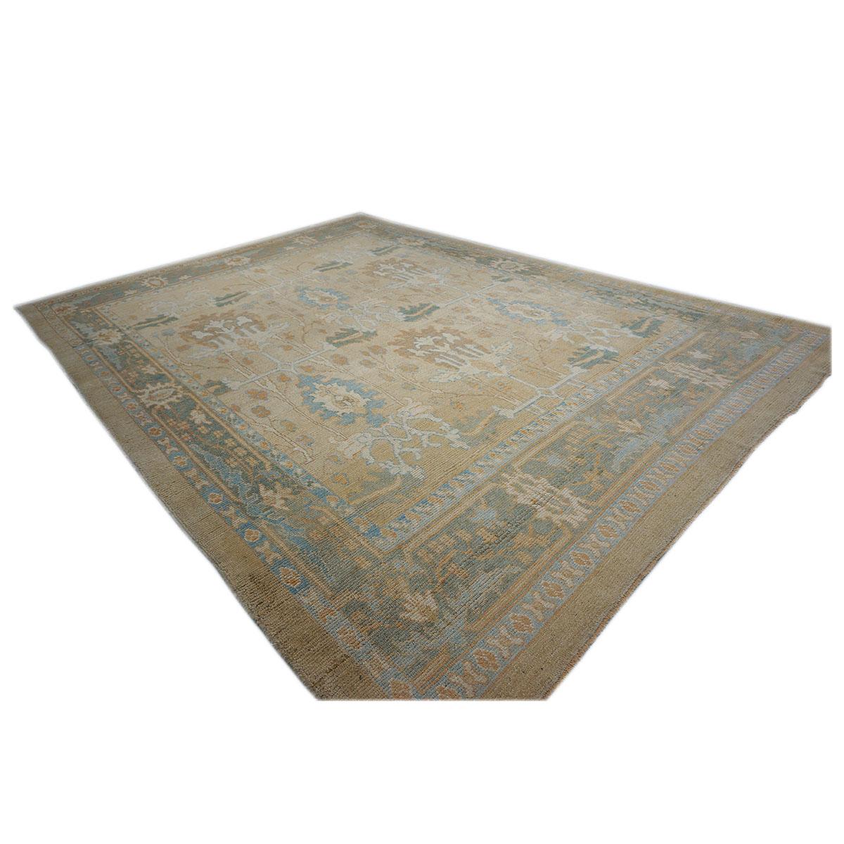 Turkish 21st Century William Morris Donegal Carpet Ivory and Tan For Sale