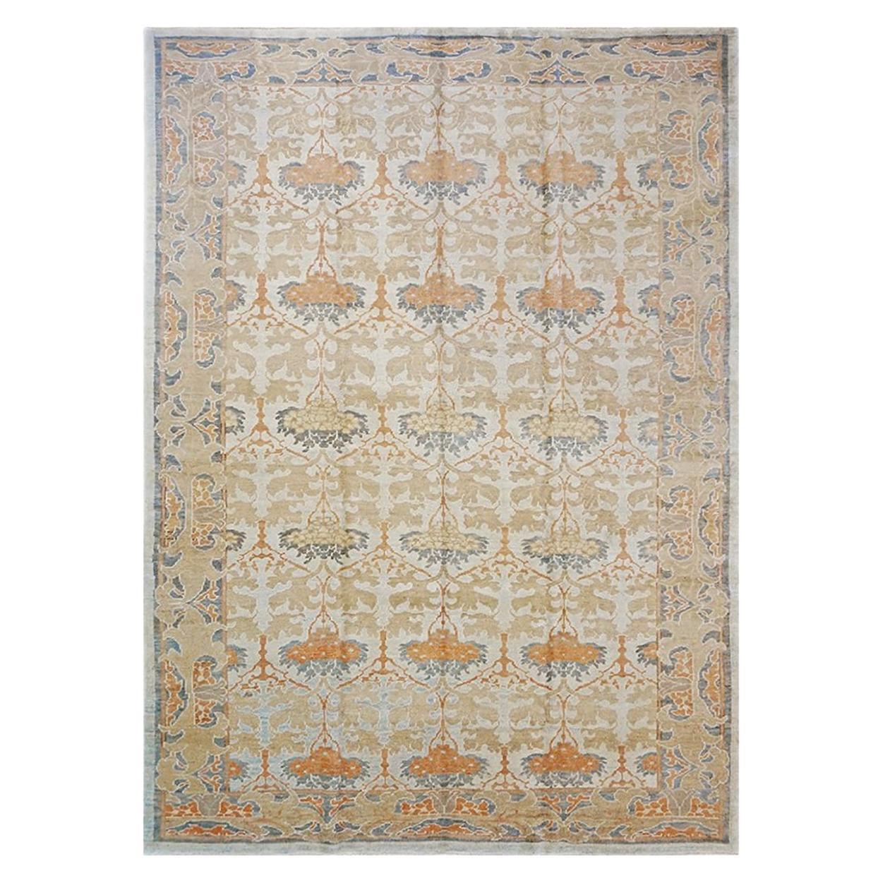 21st Century William Morris Donegal Carpet Light Blue and Orange