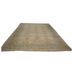 21st Century William Morris Donegal Carpet 10x13 Tan & Blue Handmade Area Rug