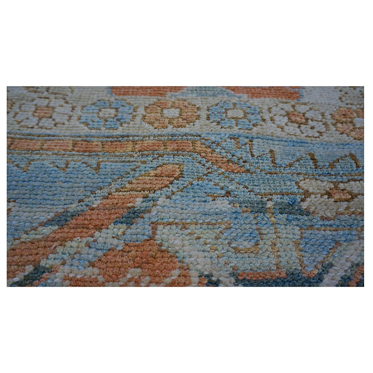 Hand-Woven 21st Century William Morris Donegal Carpet 10x13 Tan & Blue Handmade Area Rug For Sale