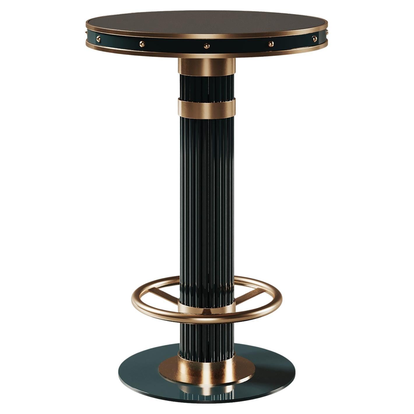 21st Century Willis Bar Table Lacquered Brass Wood Metal For Sale