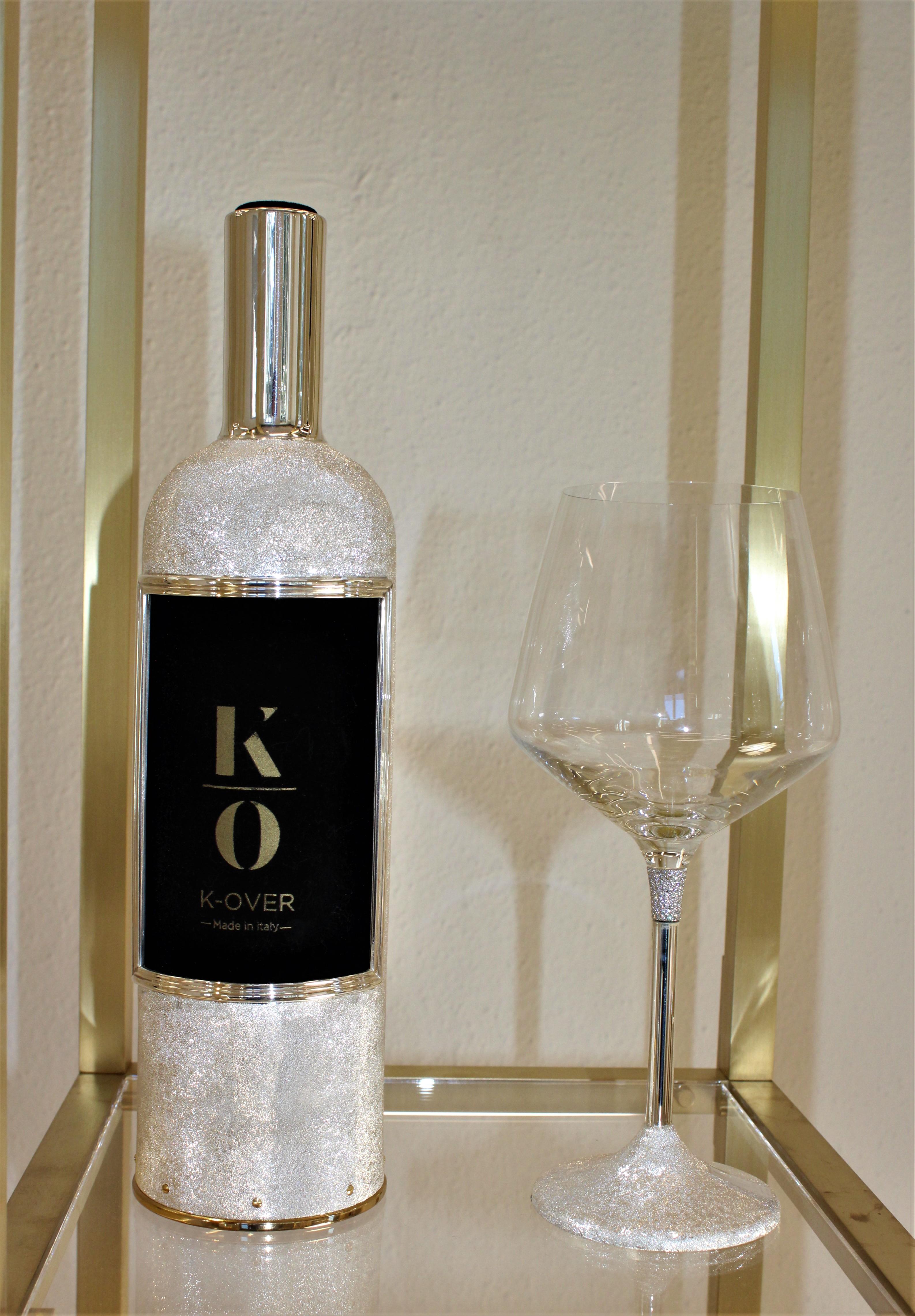 Copribottiglia per vino, finestra per vino, idea di lusso, argento puro, Hand Made Italy in vendita 4