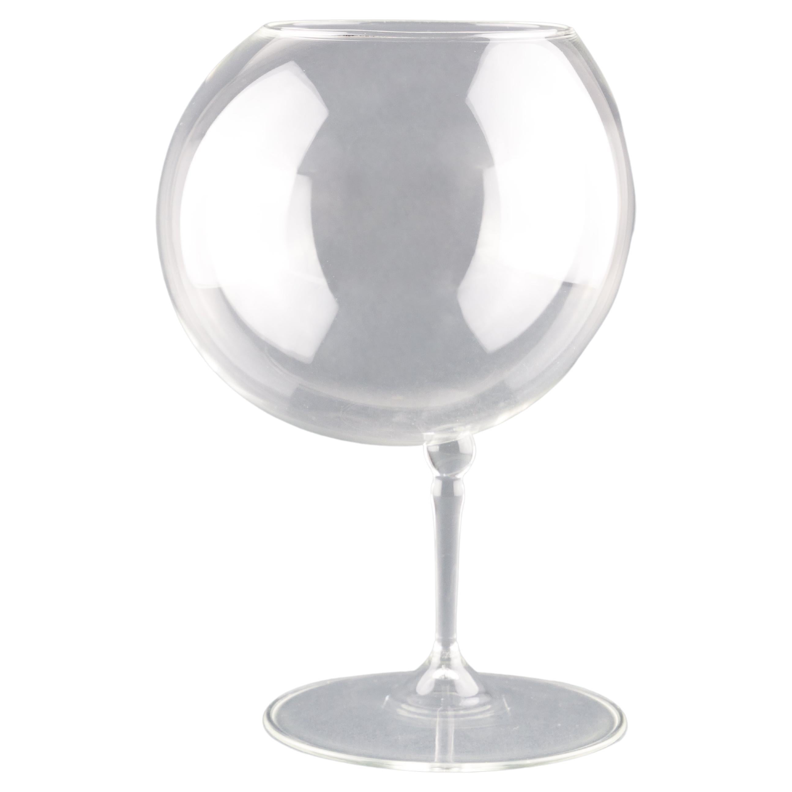 21st Century Wine Glass, Handcrafted, Mouth-Blown, Trasparent, Kanz Architetti