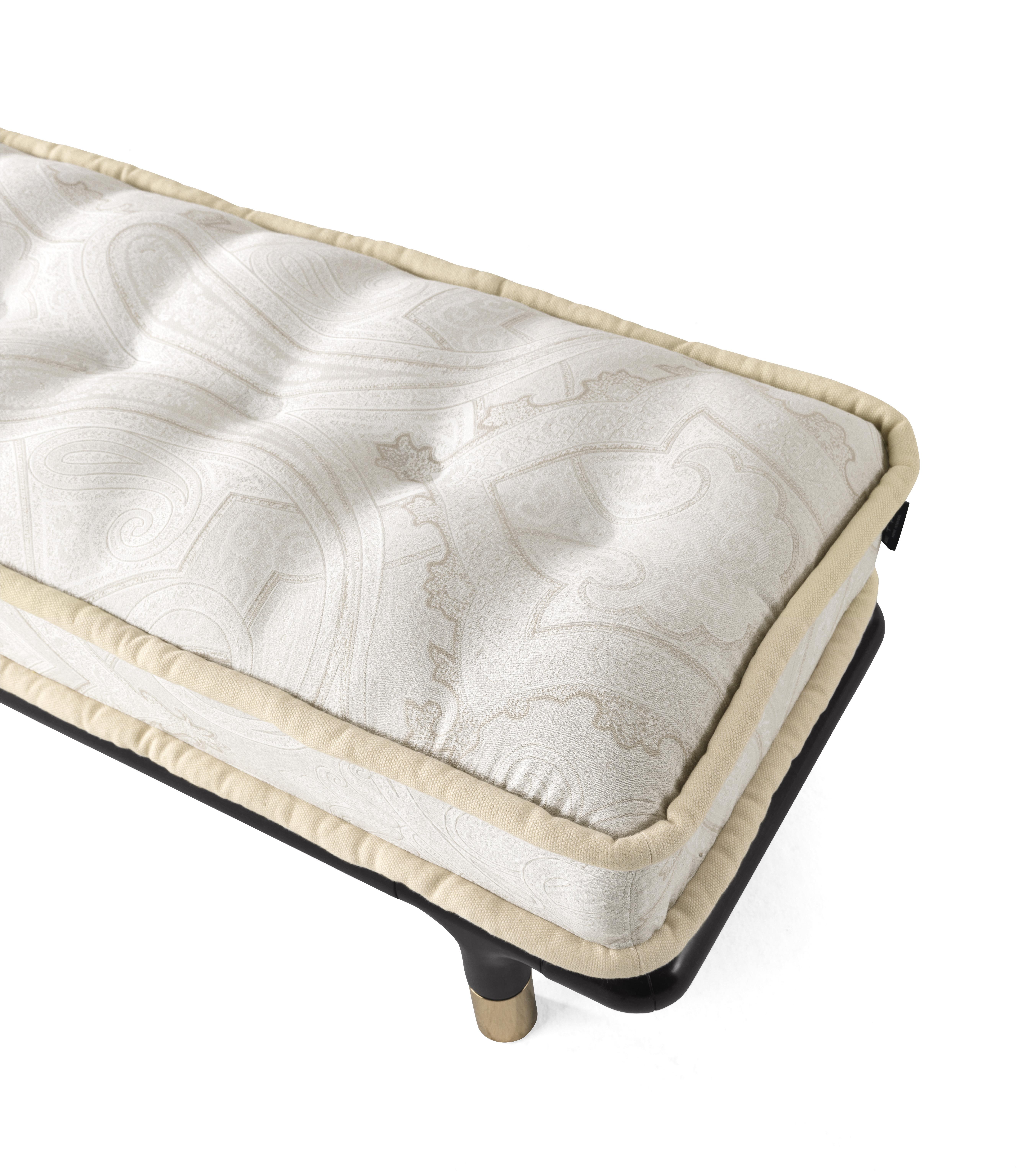 Italian 21st Century Woodstock Bench in Fabric by Etro Home Interiors For Sale
