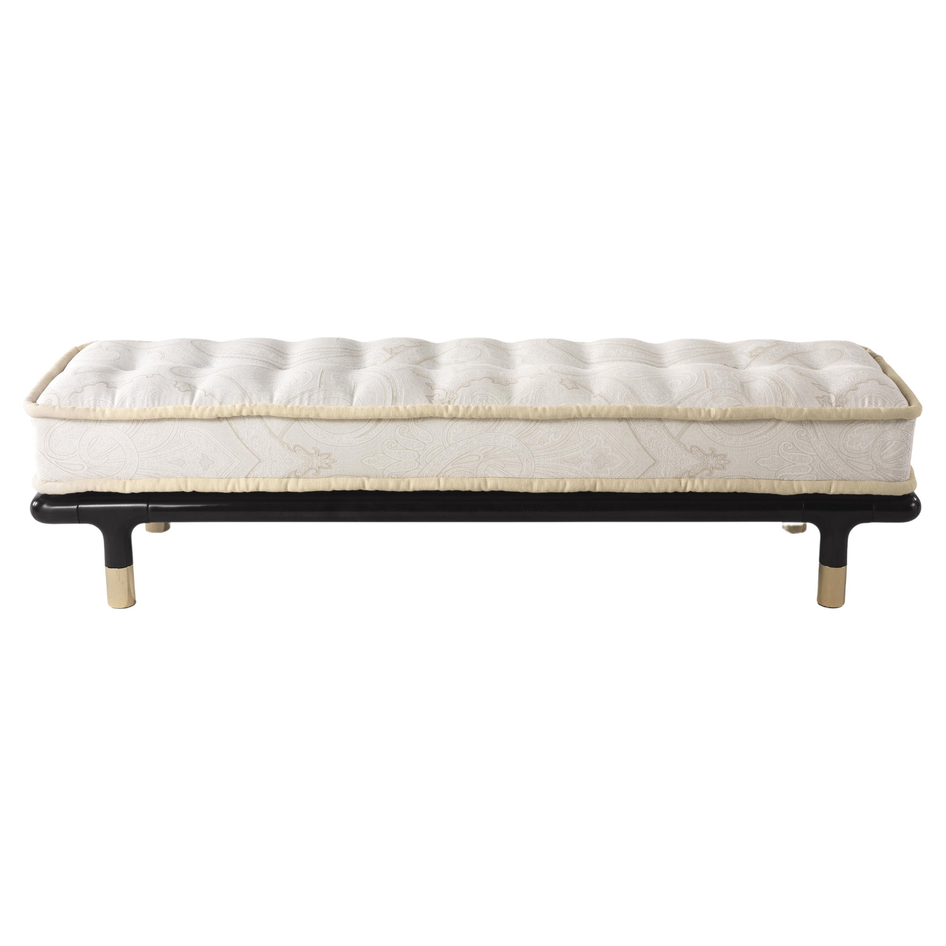 21st Century Woodstock Bench in Fabric by Etro Home Interiors For Sale