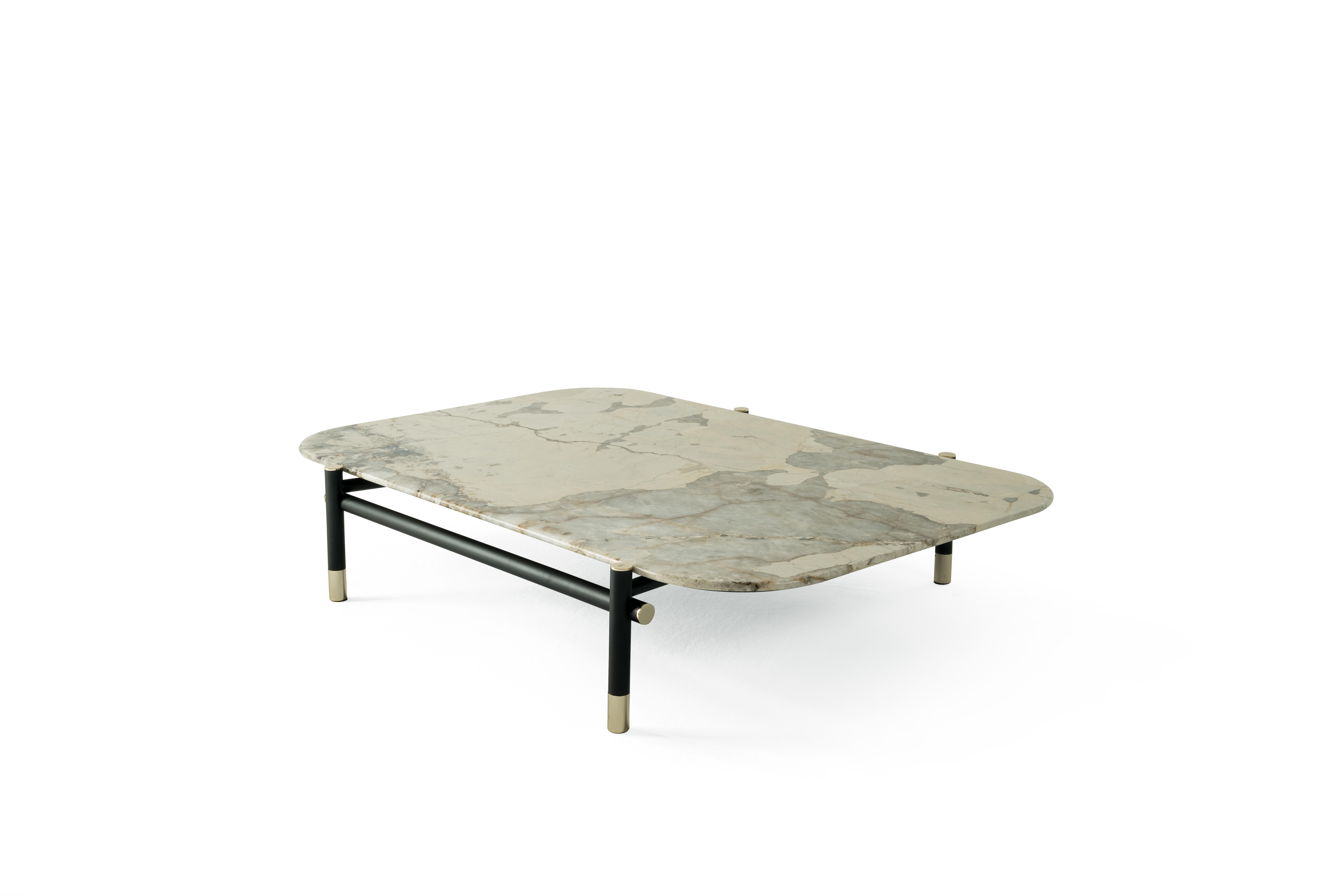 Moderne Table centrale en bois avec marbre Patagonia de Etro Home Interiors, XXIe siècle en vente