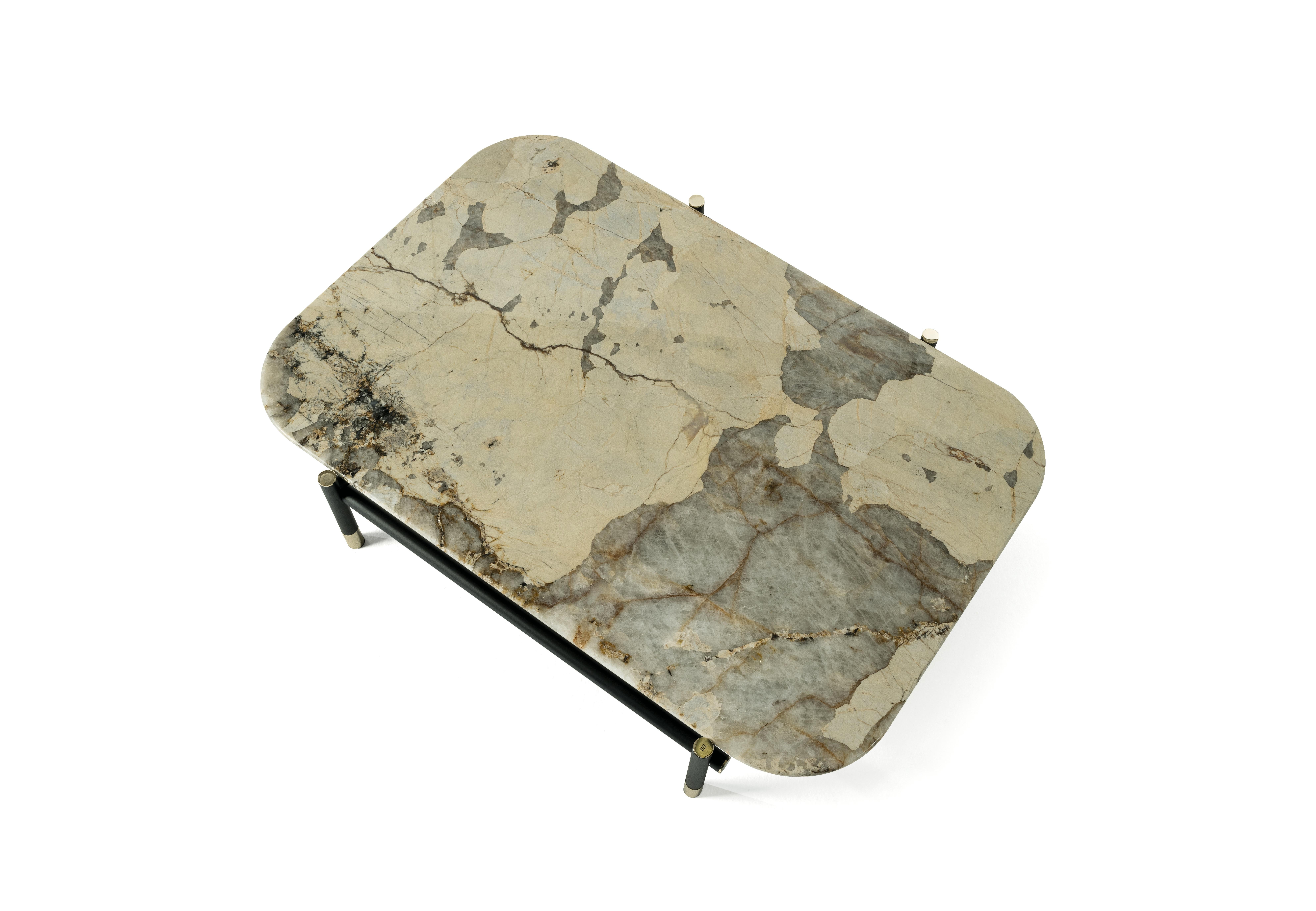Moderno Tavolo da centro Woodstock del 21° secolo con marmo Patagonia di Etro Home Interiors in vendita