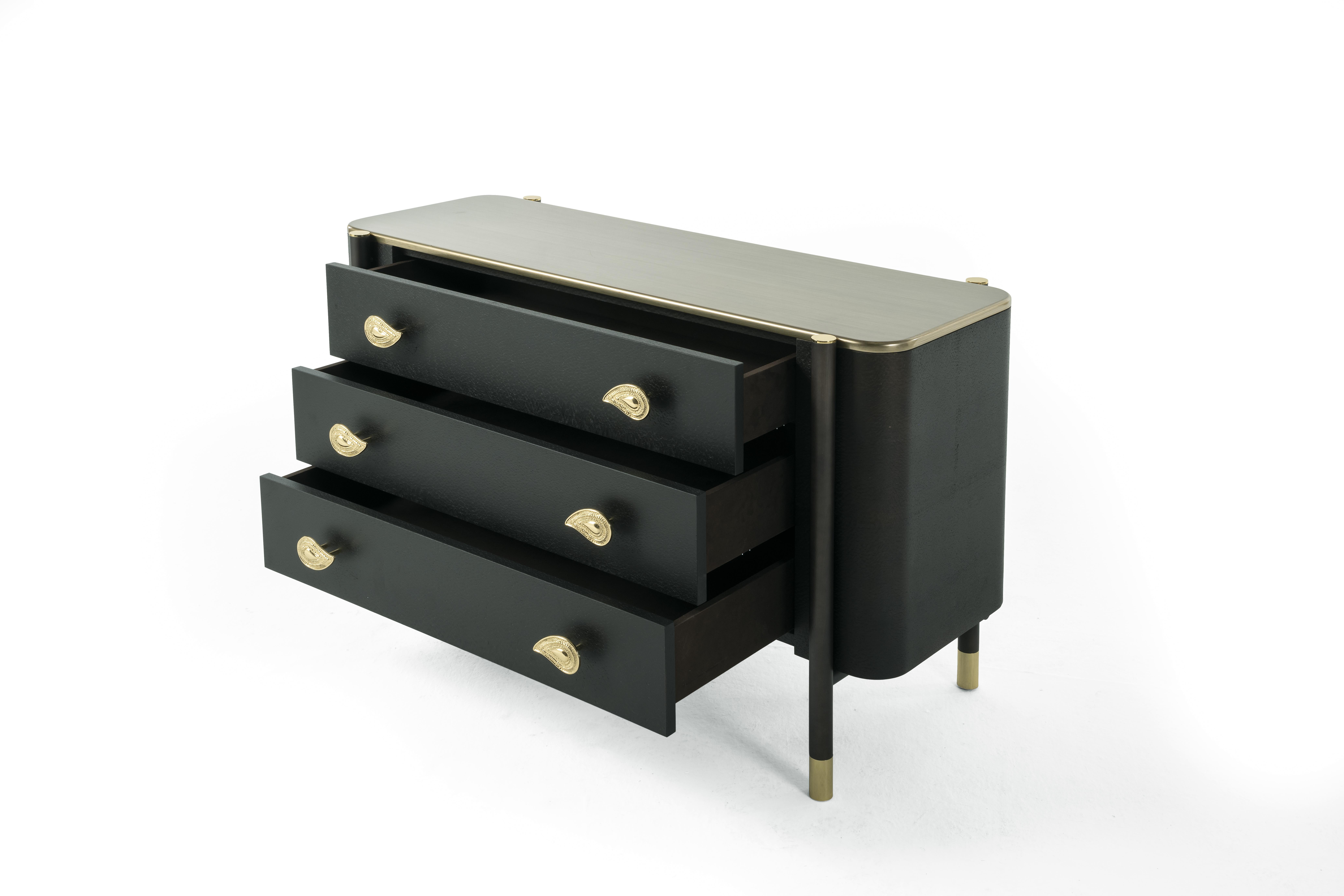 Modern 21st Century Woodstock Chest of Drawers in Wood by Etro Home Interiors For Sale