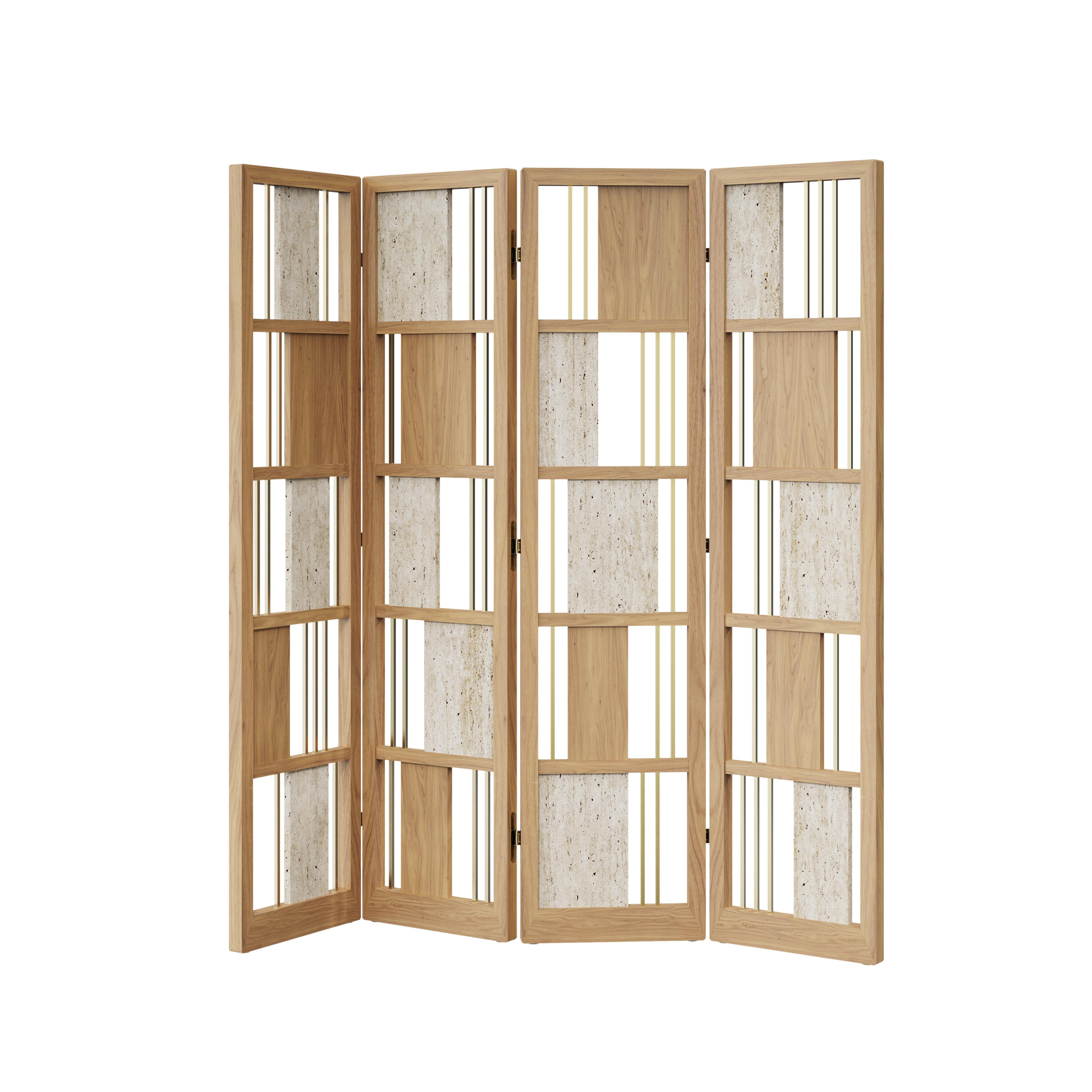 Contemporary 21st Century Wordsworth Folding Screen Wood Made in Portugal by Wood Tailors For Sale