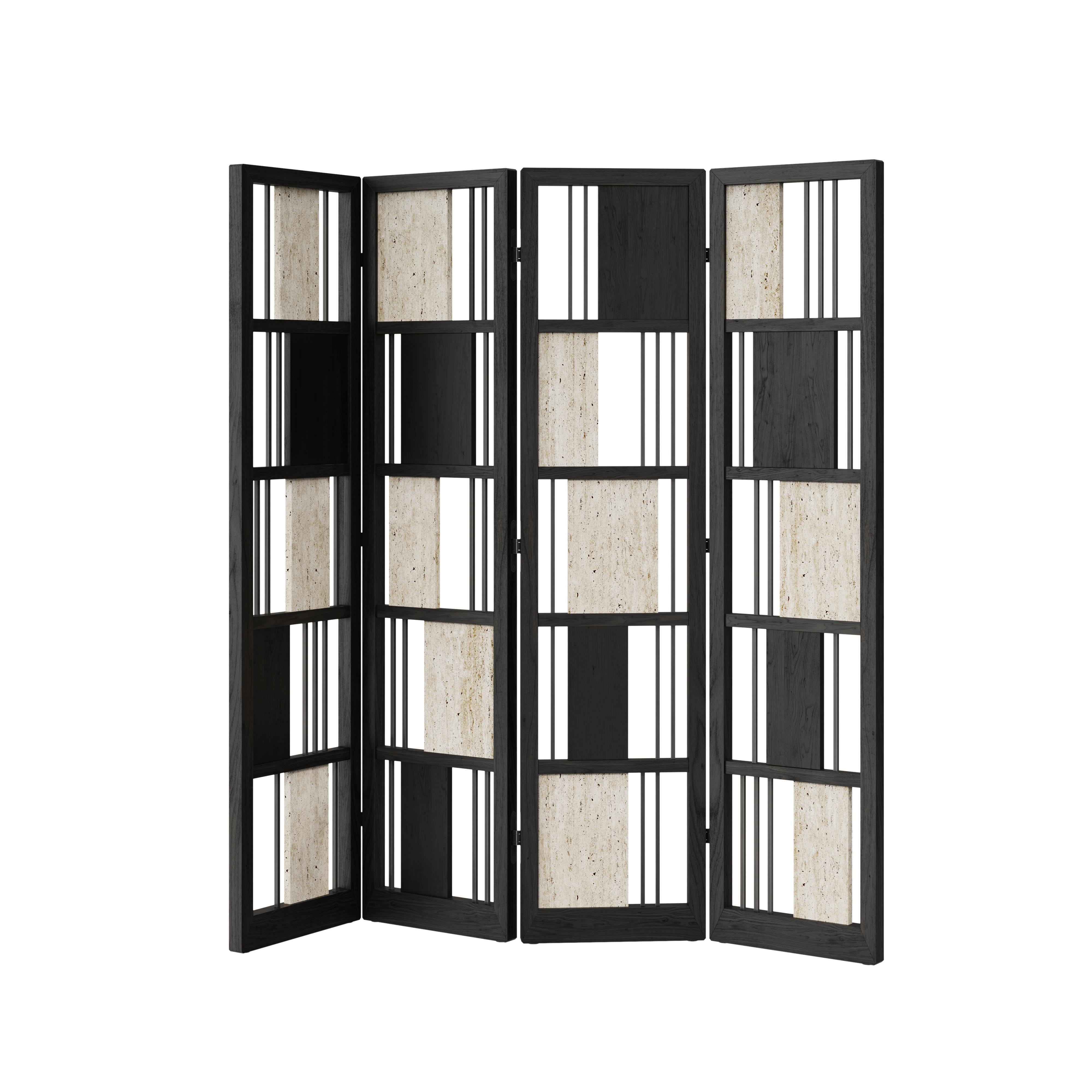 Walnut 21st Century Wordsworth Folding Screen Wood Made in Portugal by Wood Tailors For Sale
