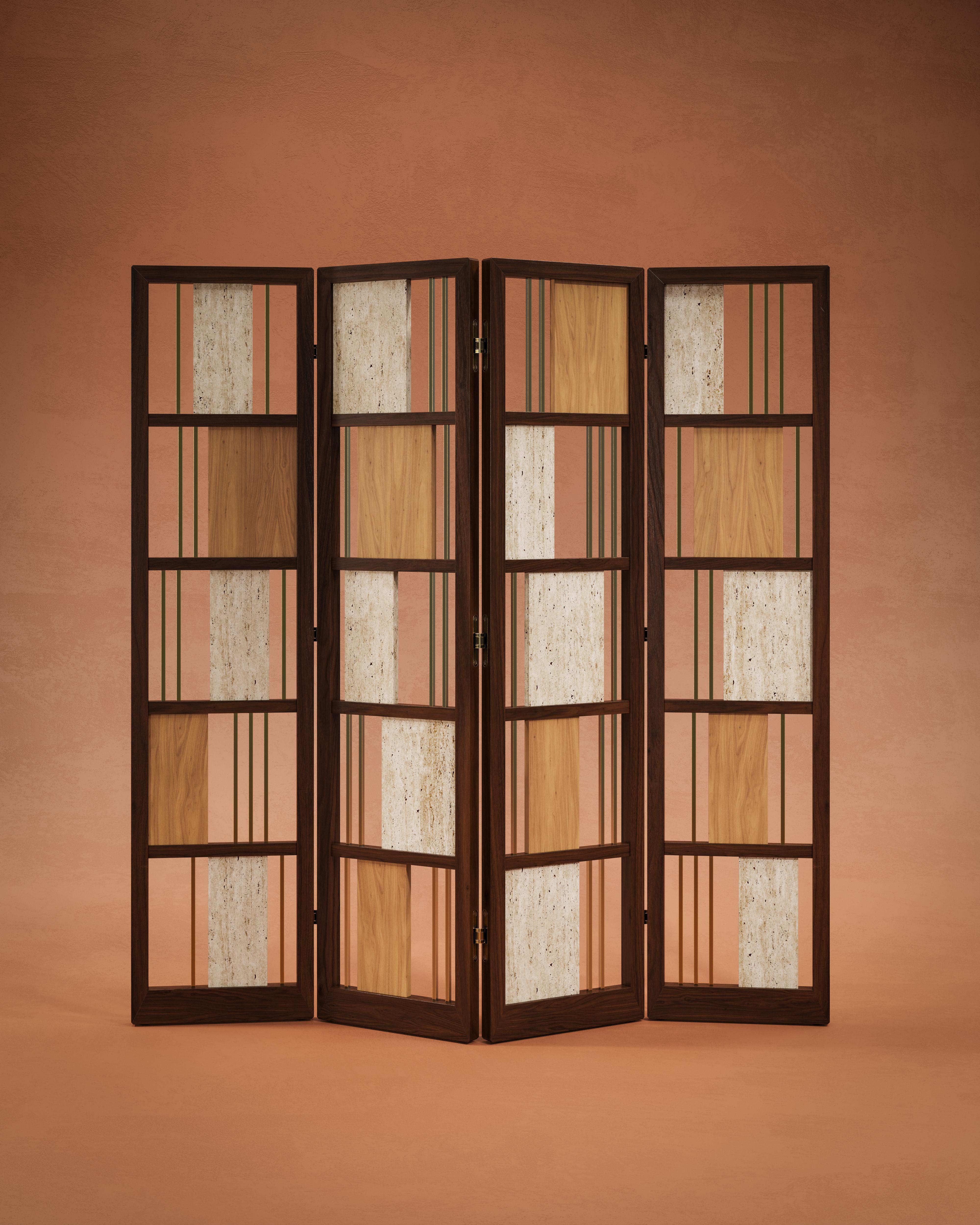 21st Century Wordsworth Folding Screen Wood Made in Portugal by Wood Tailors For Sale 3