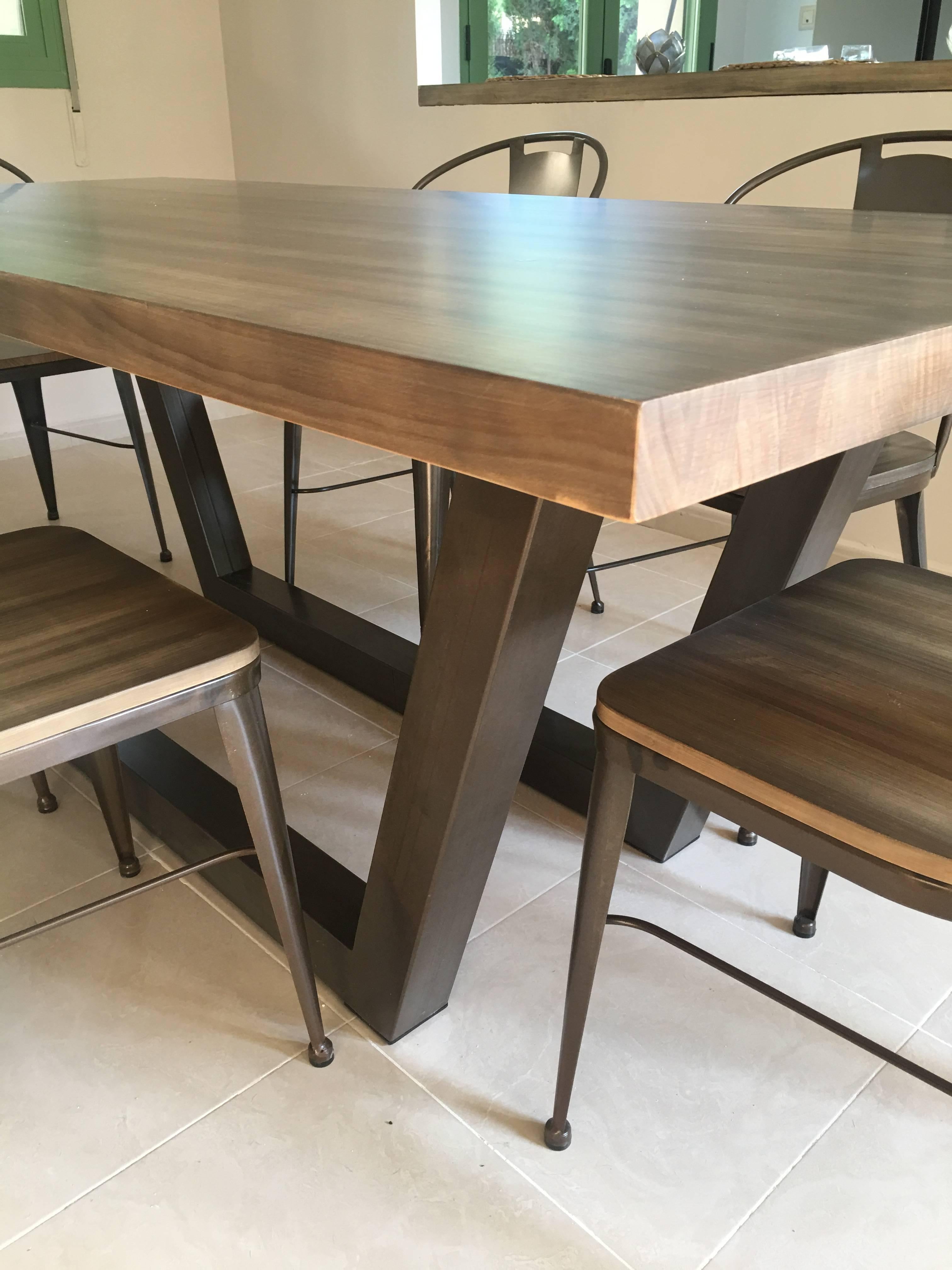 Mesa de comedor de hierro forjado del siglo XXI para patio o cocina, interior y exterior en venta 1