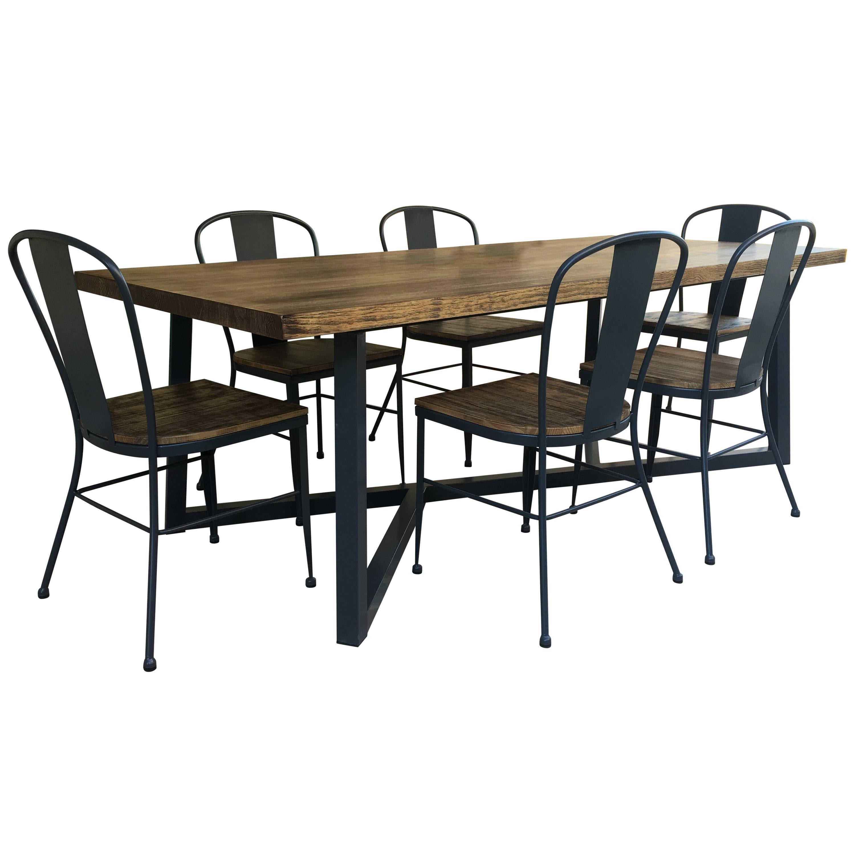 21st Century Wrought Iron Set of Patio Dining Table & Chairs. Indoor & Outdoor