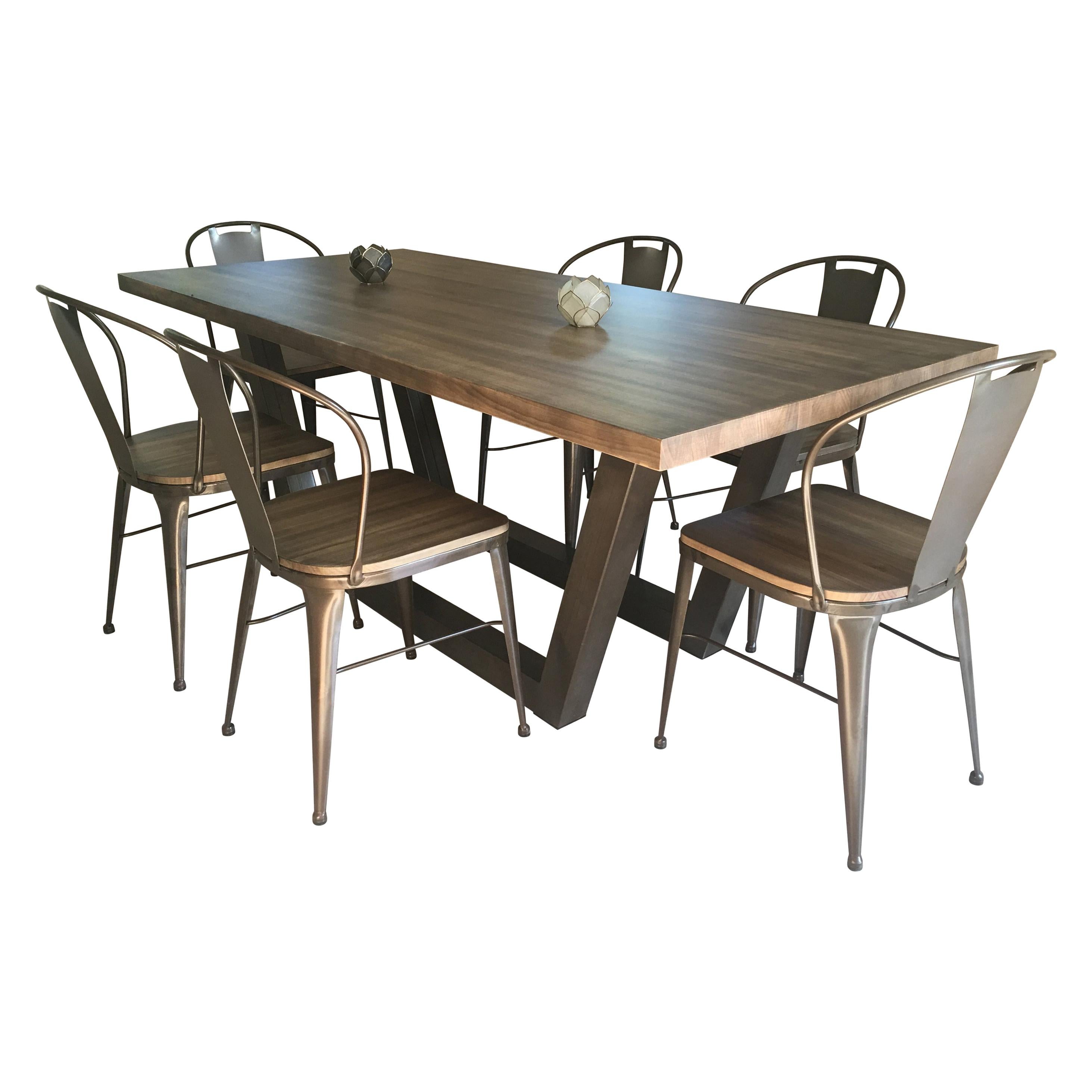 Juego de Comedor de Hierro Forjado del Siglo XXI para Patio o Cocina, Interior y Exterior