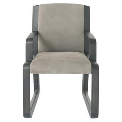 21st Century Wynwood Chair with Armrests in Leather by Gianfranco Ferré Home