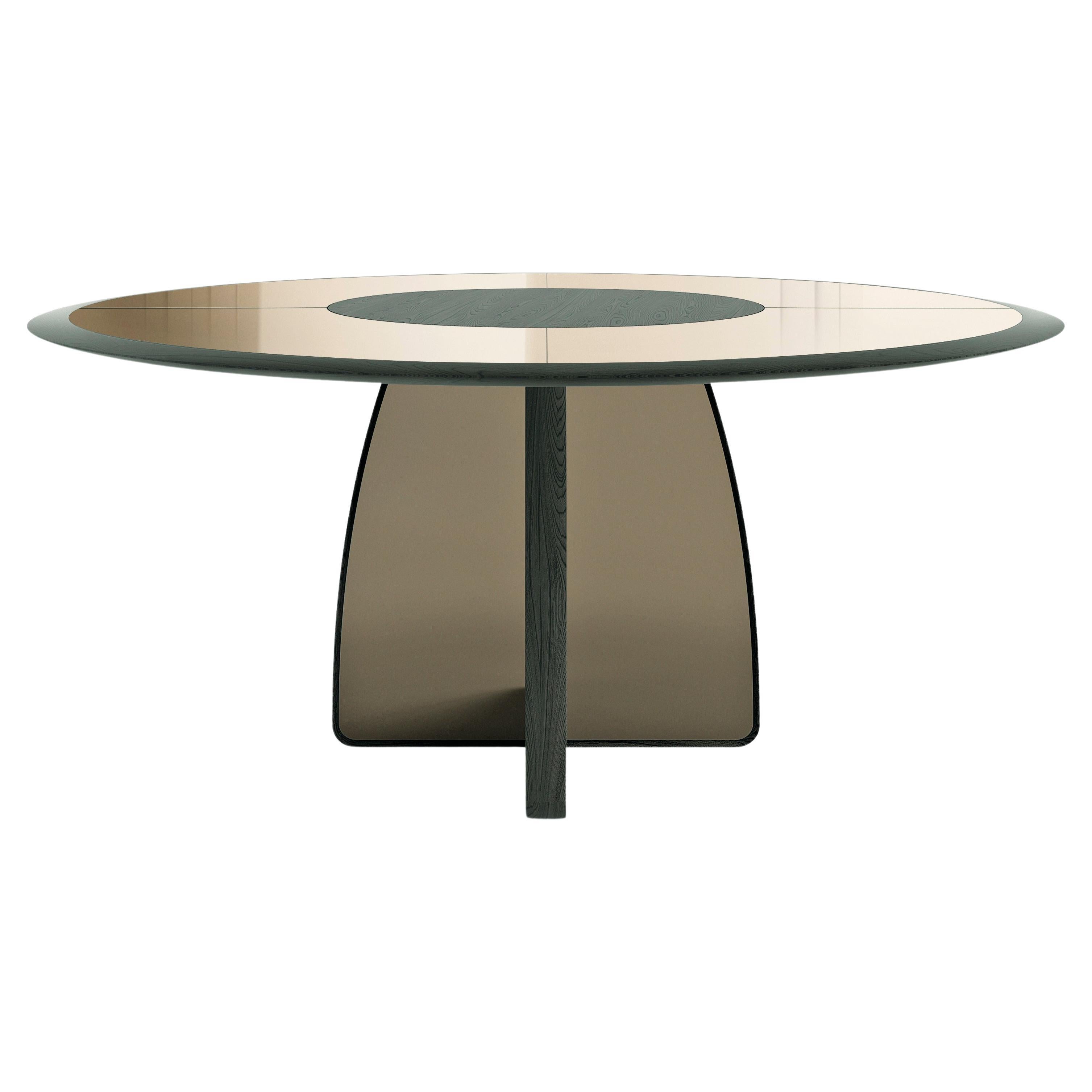 Table ronde Wynwood du 21e siècle en miroir bronzé par Gianfranco Ferré Home