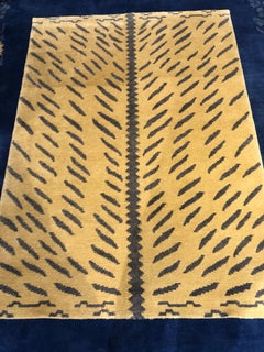 21st Century Yellow and Brown Tibetan Tiger Mantle Rug, circa 2019
