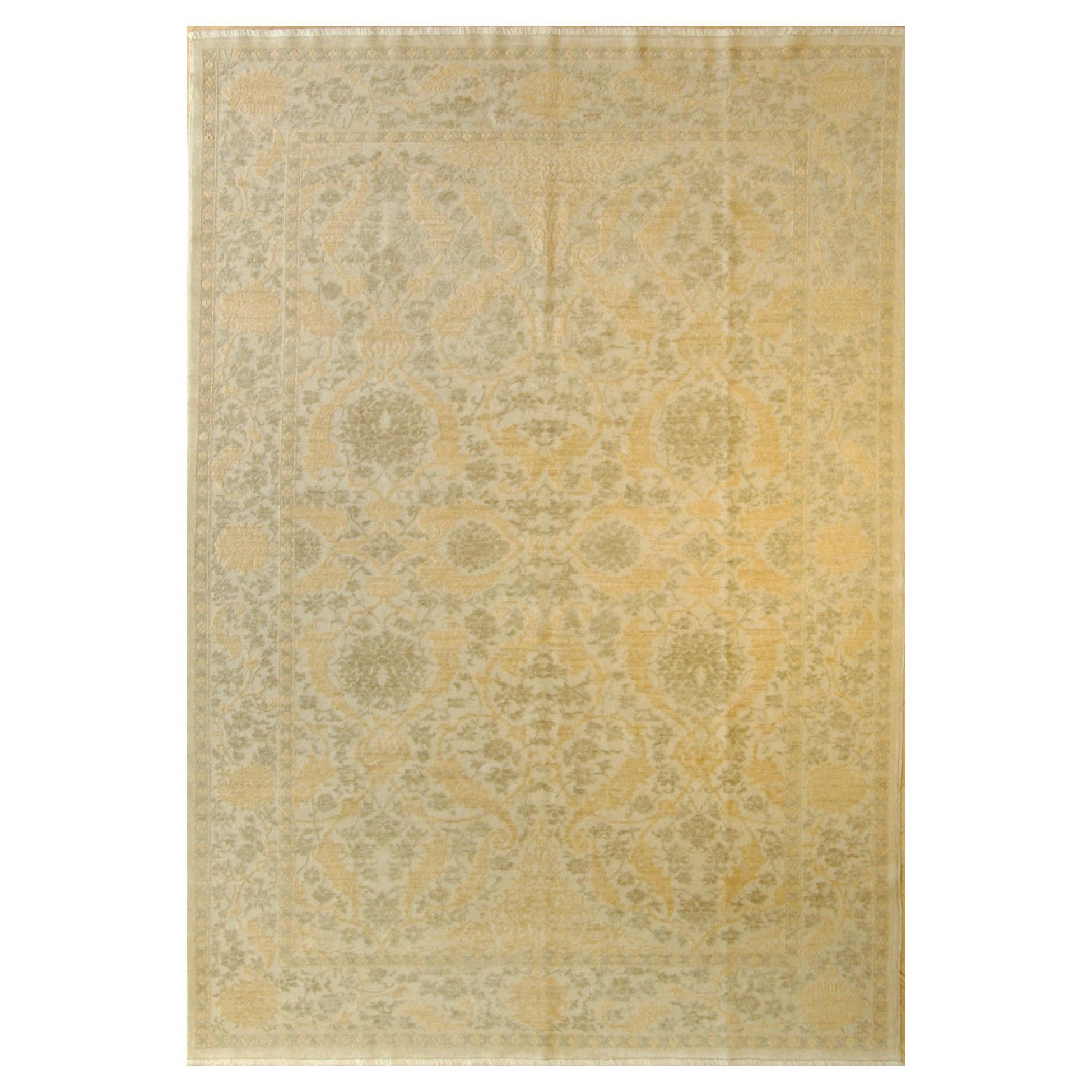 21st Century Yellow and Green Turkish Dafne Contemporary Rug, 2021 For Sale