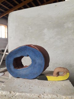 21st Century Yellow Wedge by Evan D'Orazio Red Stoneware Underglaze Glaze