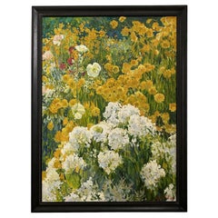 Peinture à l'huile russe du 21e siècle, champ de tournesol jaune et blanc, par Yarovoy Igor