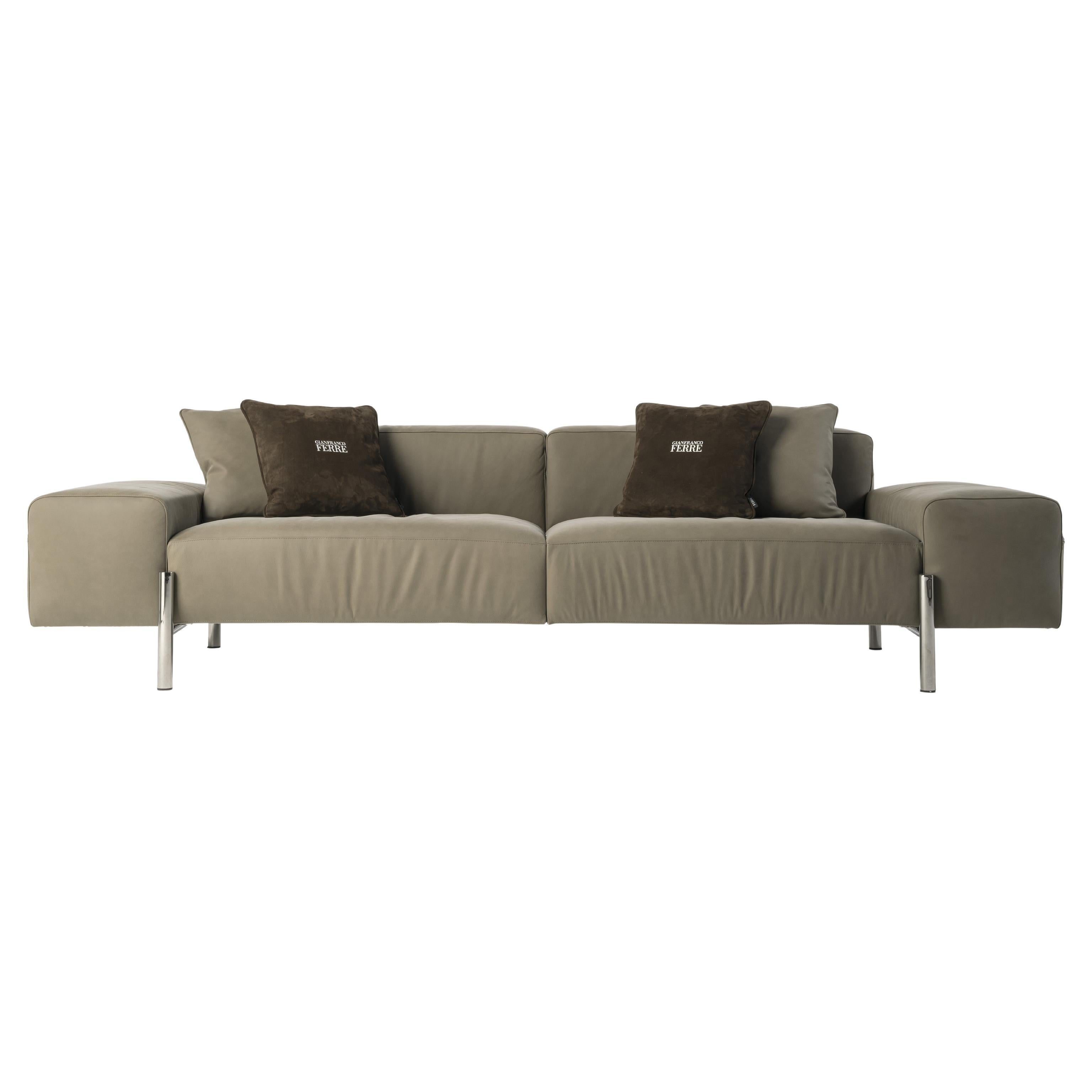 21st Century York Sofa in Nabuk by Gianfranco Ferré Home For Sale