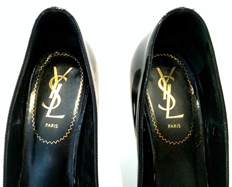 21st Century Yves Saint Laurent Paris Black Peep Toe Platform Shoes ...