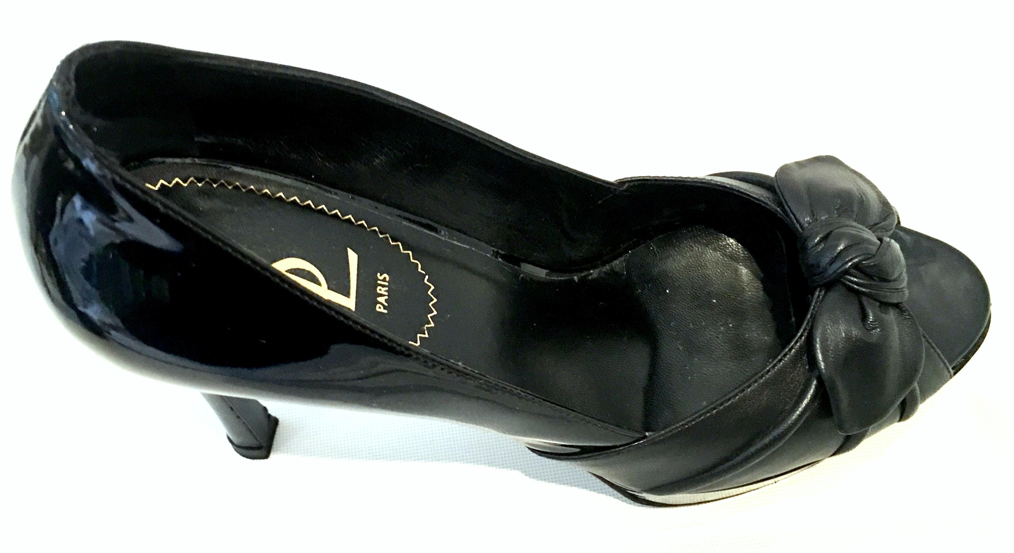 21st Century Yves Saint Laurent Paris Black Peep Toe Platform Shoes-Size 39 For Sale 5