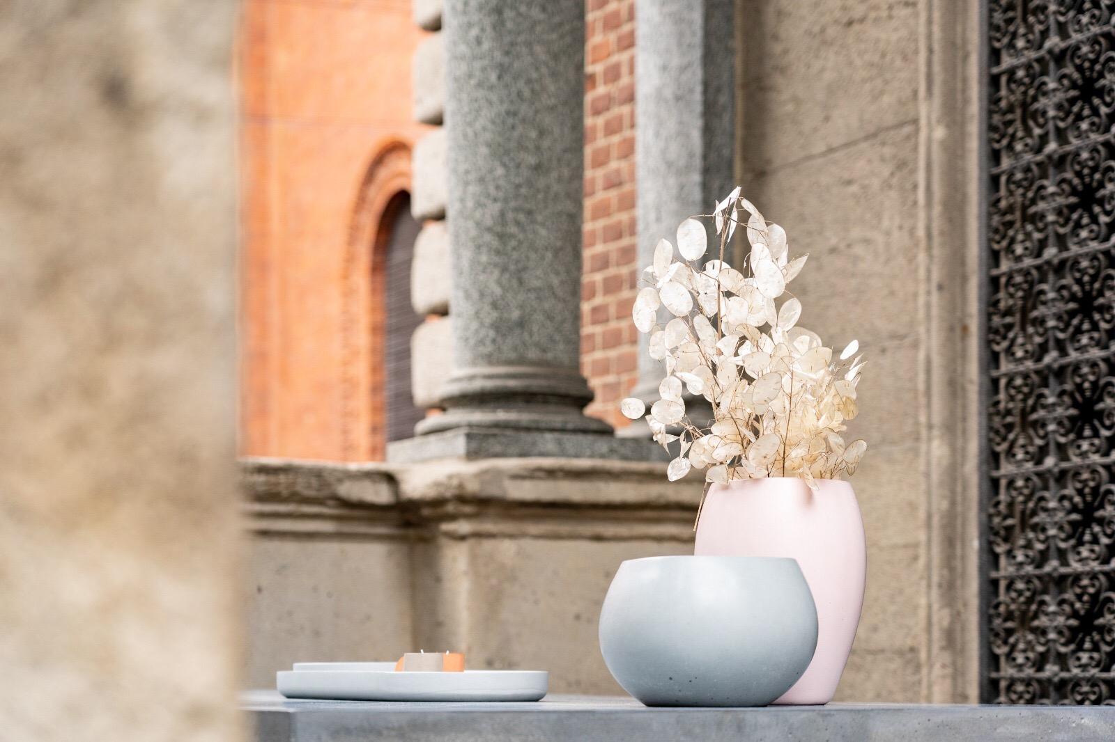 21st Century Zazen Collection Concrete Vase Dark Grey Color, Mod. II For Sale 2