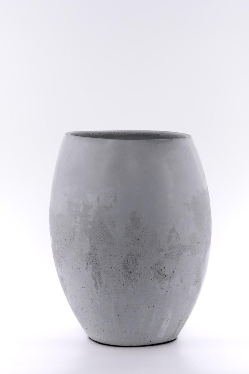 Molded 21st Century Zazen Collection Concrete Vase Dark Grey Color, Mod. II For Sale